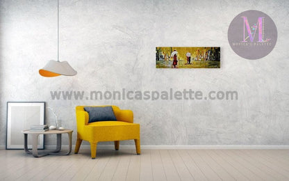 Rainy Day Original Hand Made Acrylic Painting Home Deco Walk In Rain Painting