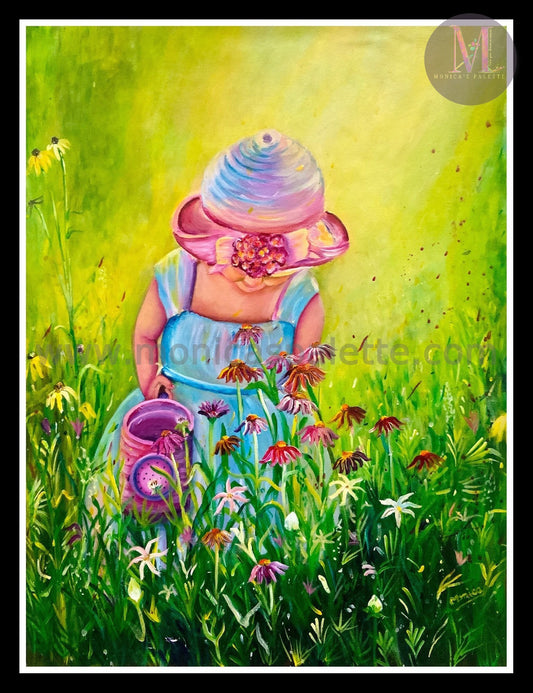 Girl in the Garden - Acrylic Photo