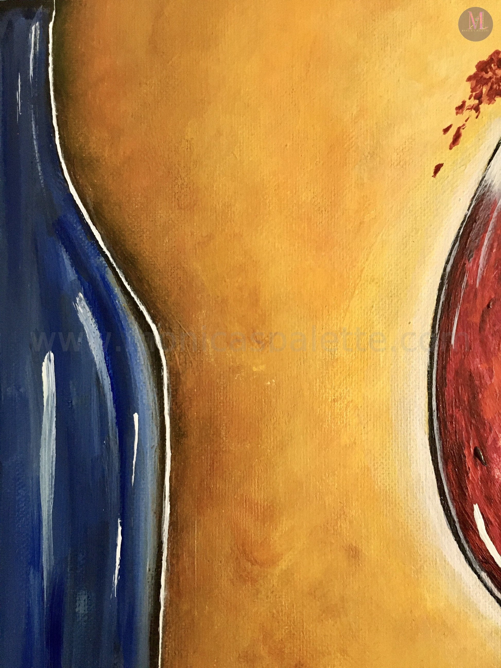 Four Panel Acrylic Painting - Close up