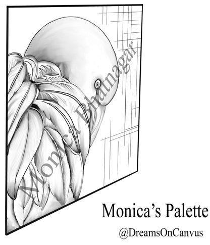 Usd 1.49 Only Adult Coloring Books Coloring Page Color Me Printable Flamingo Sketch Modern Line