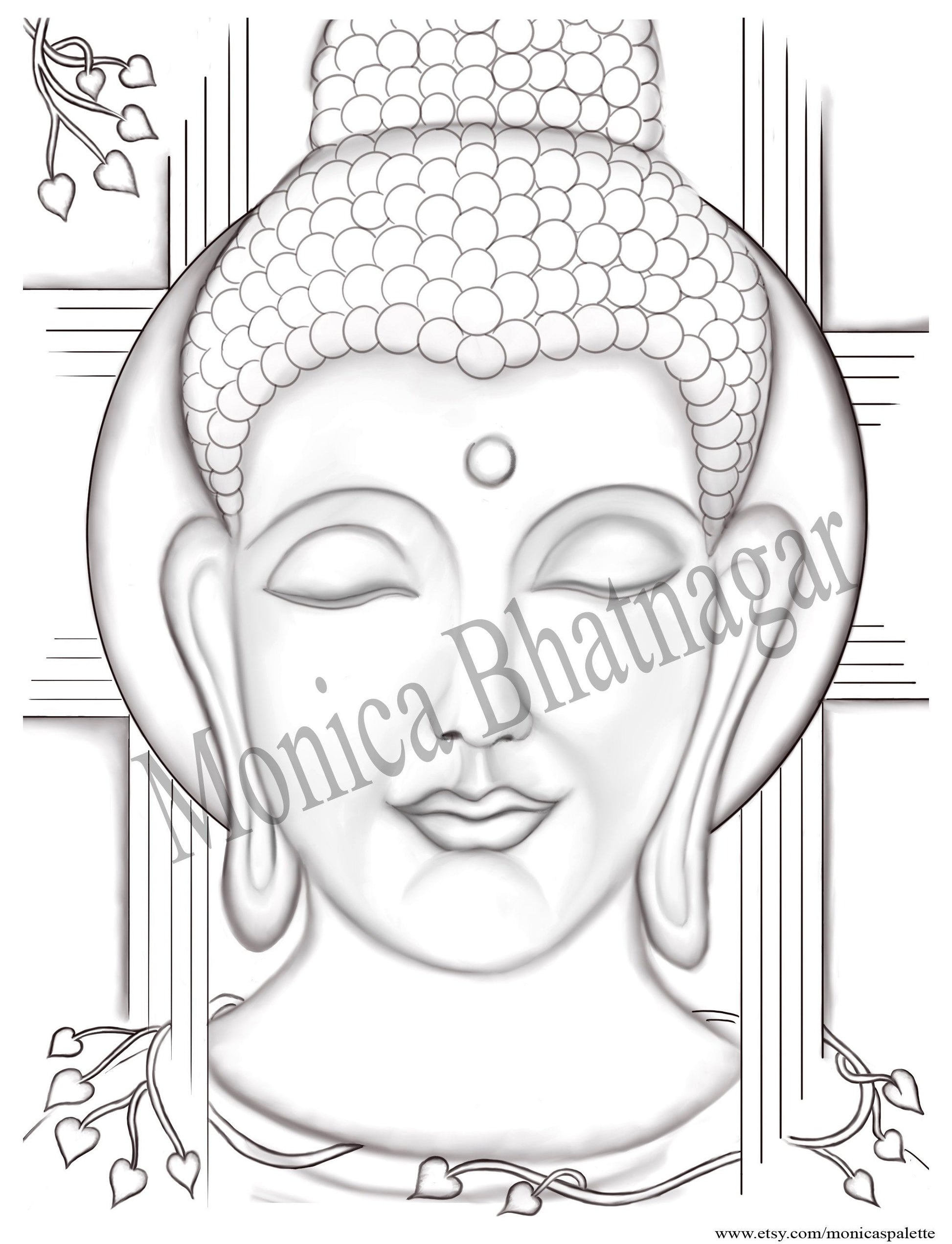 Printable Abstract Buddha Color The Painting Coloring Page