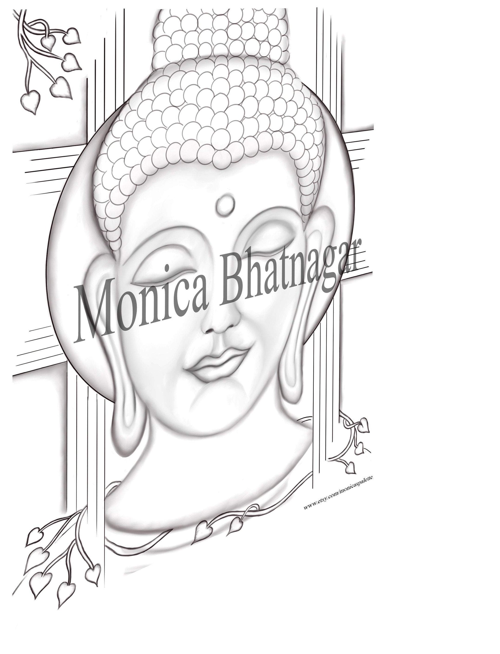 Printable Abstract Buddha Color The Painting Coloring Page