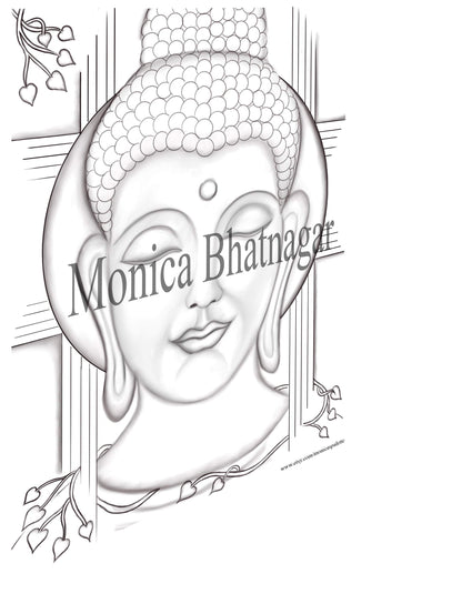 Printable Abstract Buddha Color The Painting Coloring Page