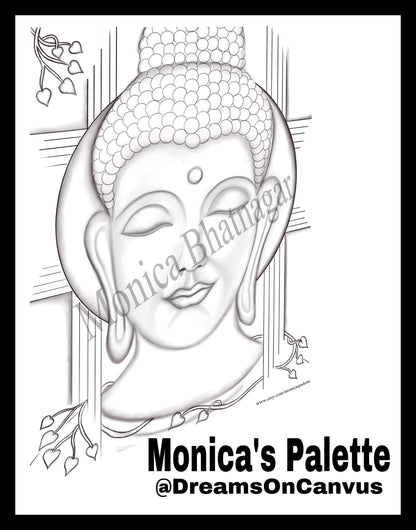 Printable Abstract Buddha Color The Painting Coloring Page