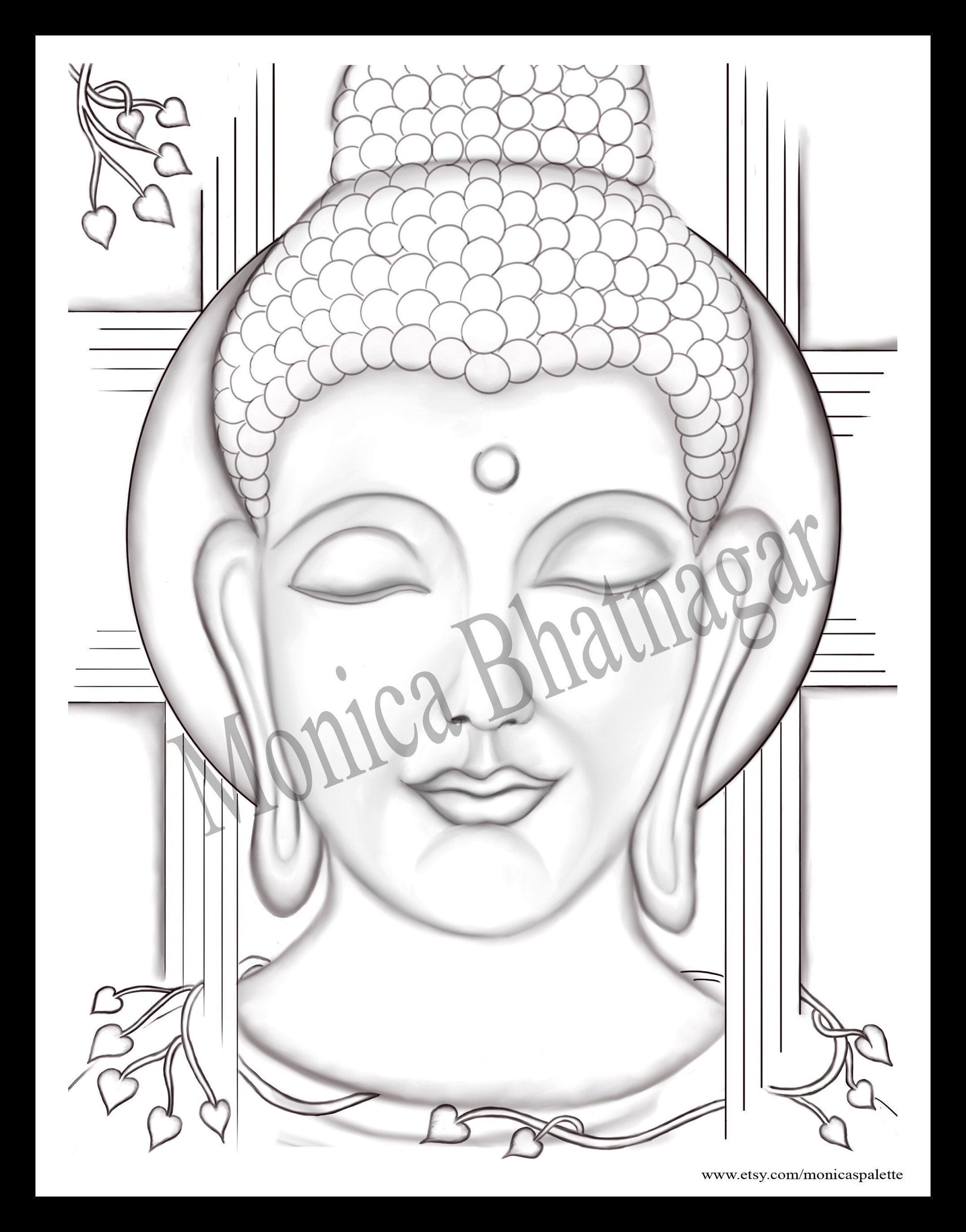 Printable Abstract Buddha Color The Painting Coloring Page