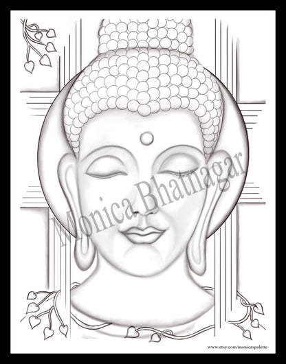Printable Abstract Buddha Color The Painting Coloring Page