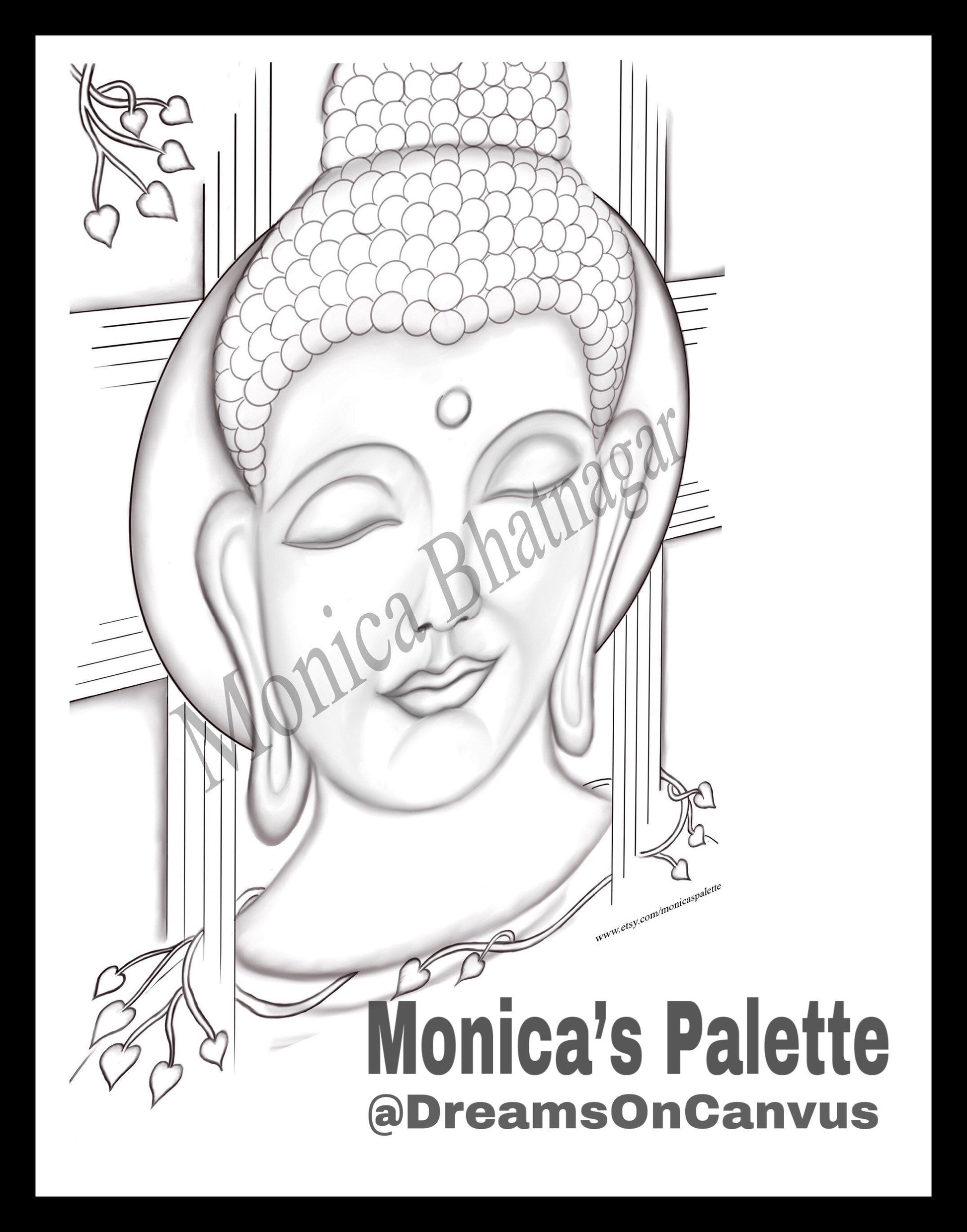 Printable Abstract Buddha Color The Painting Coloring Page