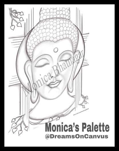 Printable Abstract Buddha Color The Painting Coloring Page