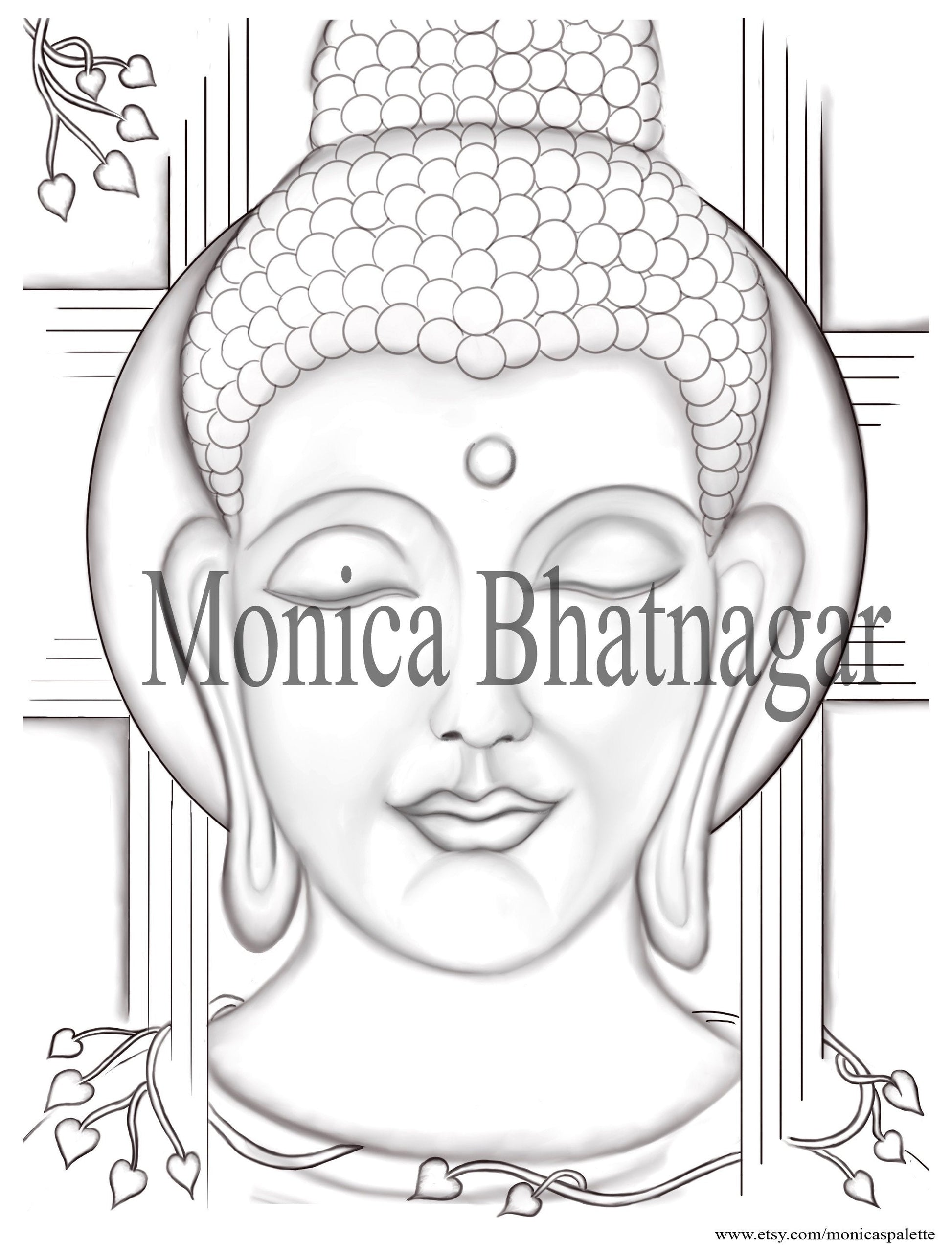 Printable Abstract Buddha Color The Painting Coloring Page