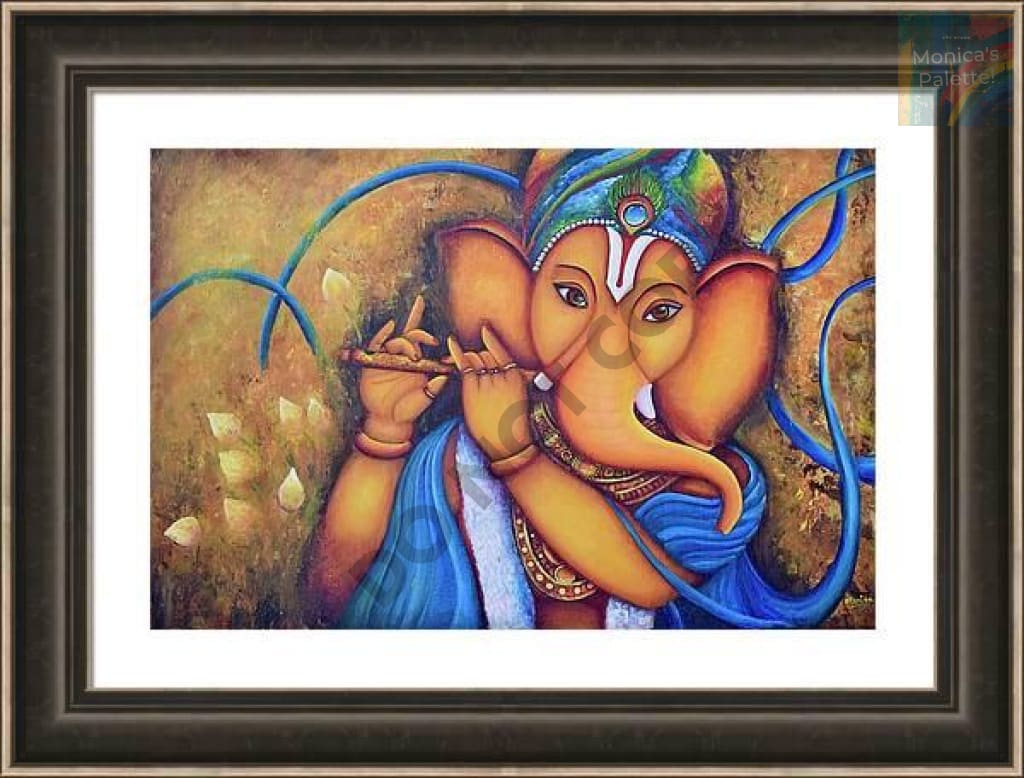 Lord Ganesha Original Acrylic Painting And Canvas Prints