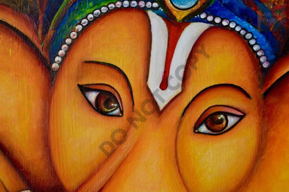 Lord Ganesha Original Acrylic Painting And Canvas Prints