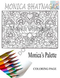 Lotus - Inspired By Madhubani Coloring Page Coloring Page