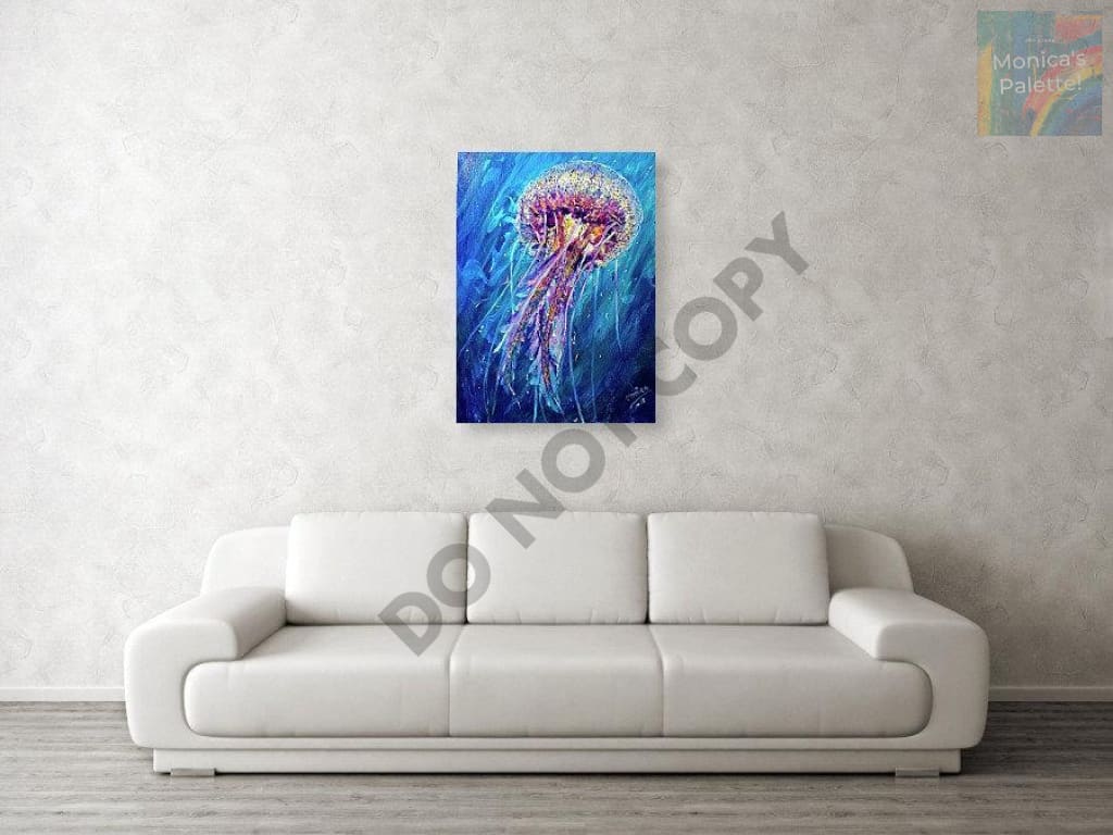 Magical World Jellyfish Acrylic Painting