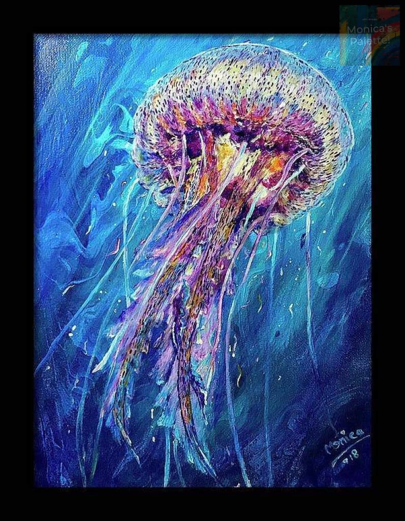 Magical World Jellyfish Acrylic Painting