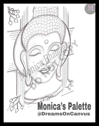 Printable Abstract Buddha Color The Painting Coloring Page