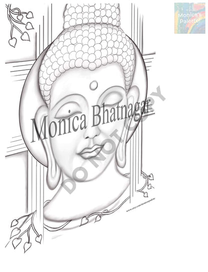 Printable Abstract Buddha Color The Painting Coloring Page