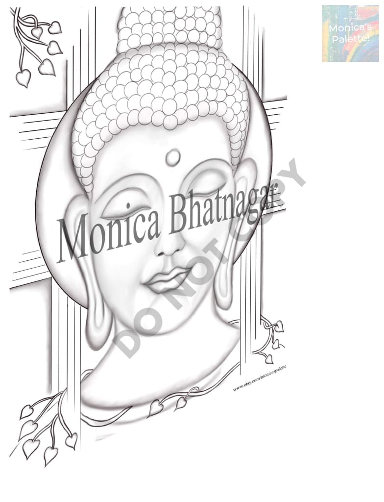 Printable Abstract Buddha Color The Painting Coloring Page