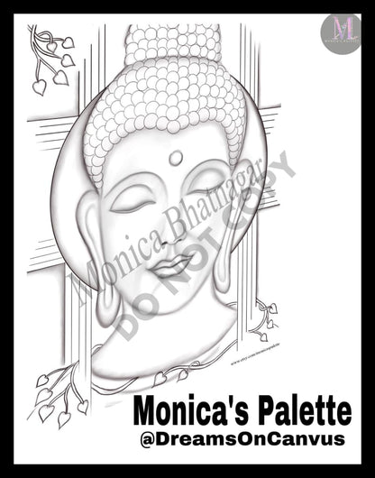Printable Abstract Buddha Color The Painting Coloring Page