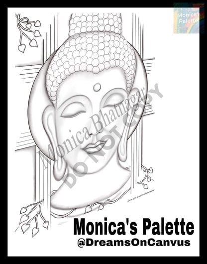 Printable Abstract Buddha Color The Painting Coloring Page