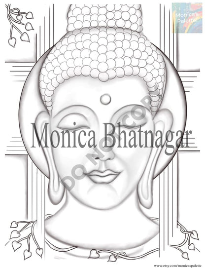 Printable Abstract Buddha Color The Painting Coloring Page