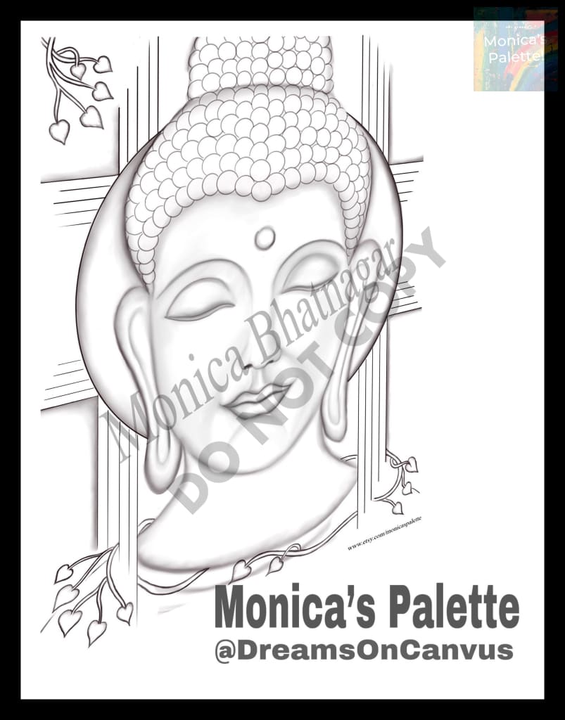 Printable Abstract Buddha Color The Painting Coloring Page