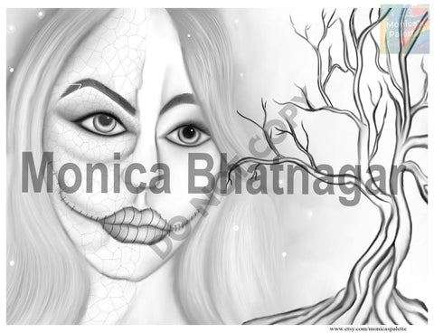 Usd 1.49 Only Coloring Page Color Me Printable Halloween Night Adult Coloring Books Modern Line