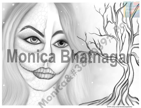 Usd 1.49 Only Coloring Page Color Me Printable Halloween Night Adult Coloring Books Modern Line