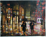 Walk In The Rain Acrylic Hand Made Painting