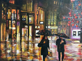 Walk In The Rain Acrylic Hand Made Painting